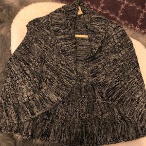 Black Tweed sweater vest with Rounded Back